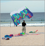 Flying a flowform on Bondi beach